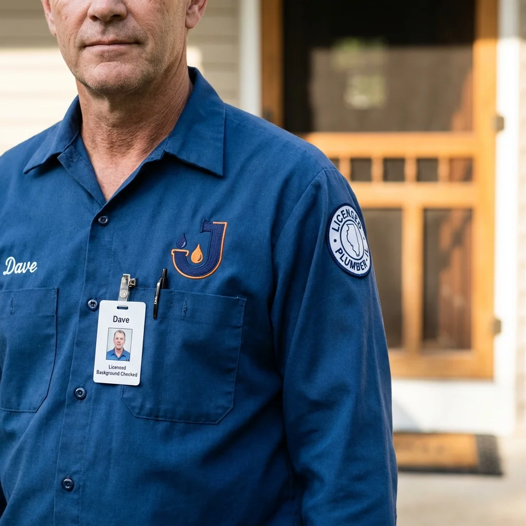 Licensed plumber showing ID badge in Rocky Ford, CO