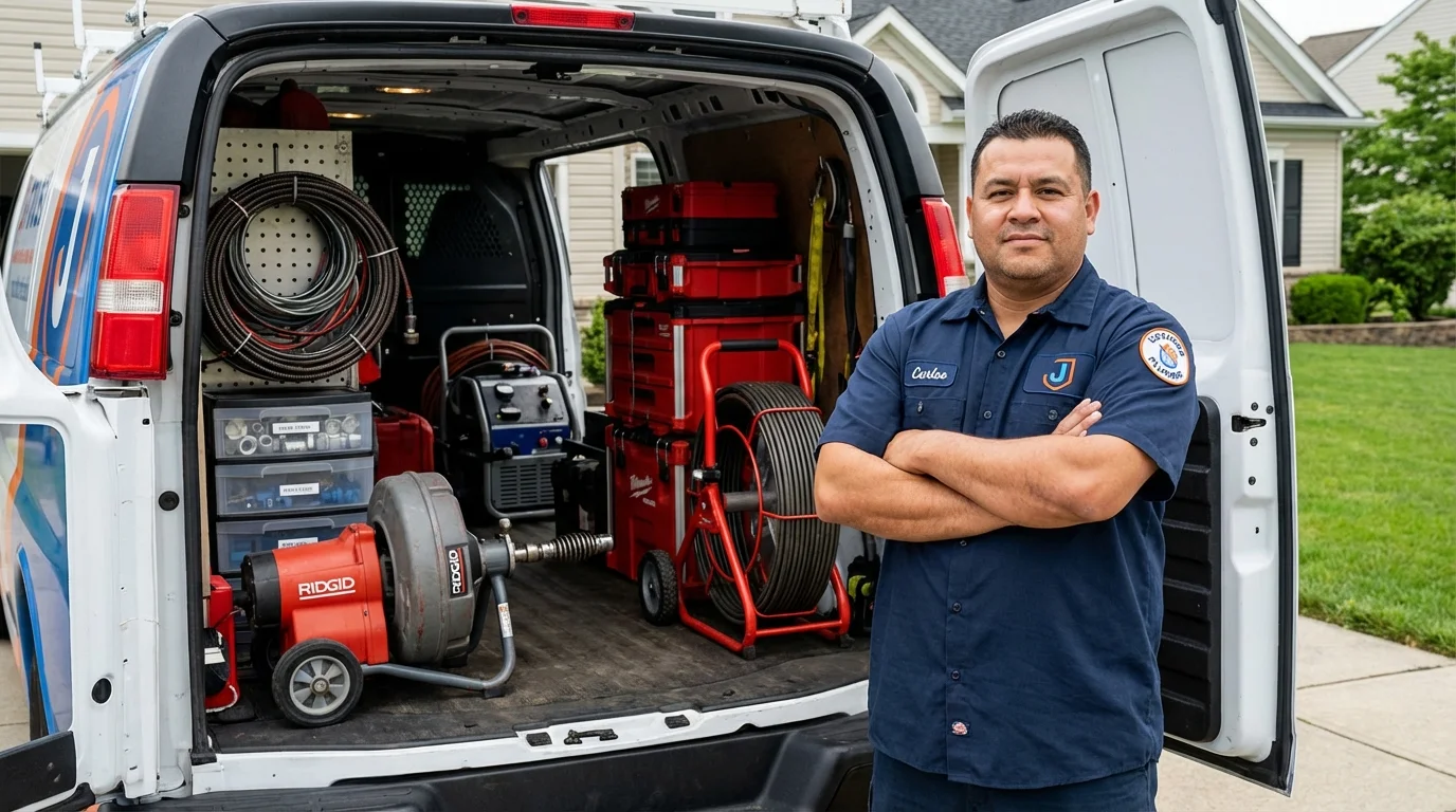 Professional drain cleaning equipment and Johns Plumbing LLC plumber in Rocky Ford