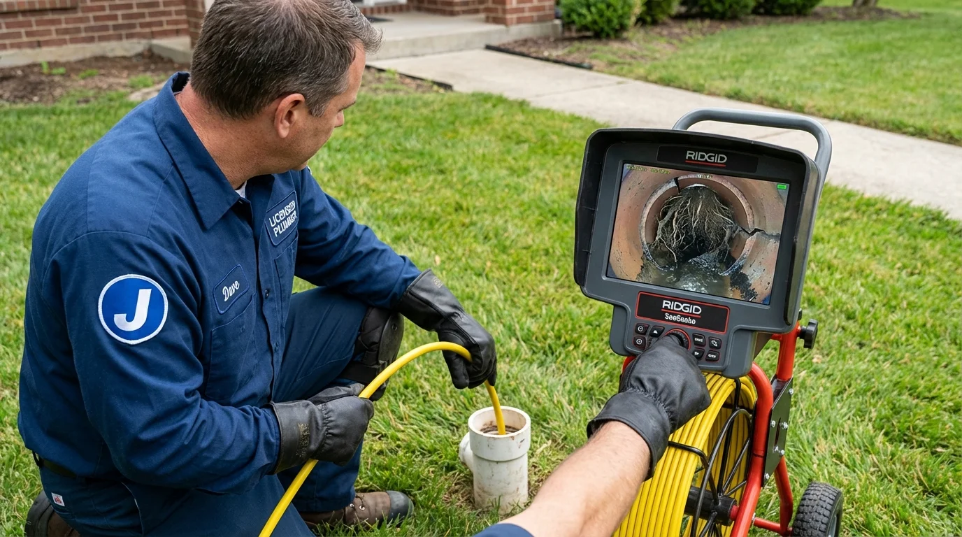 Sewer camera inspection being performed by Johns Plumbing LLC in Rocky Ford