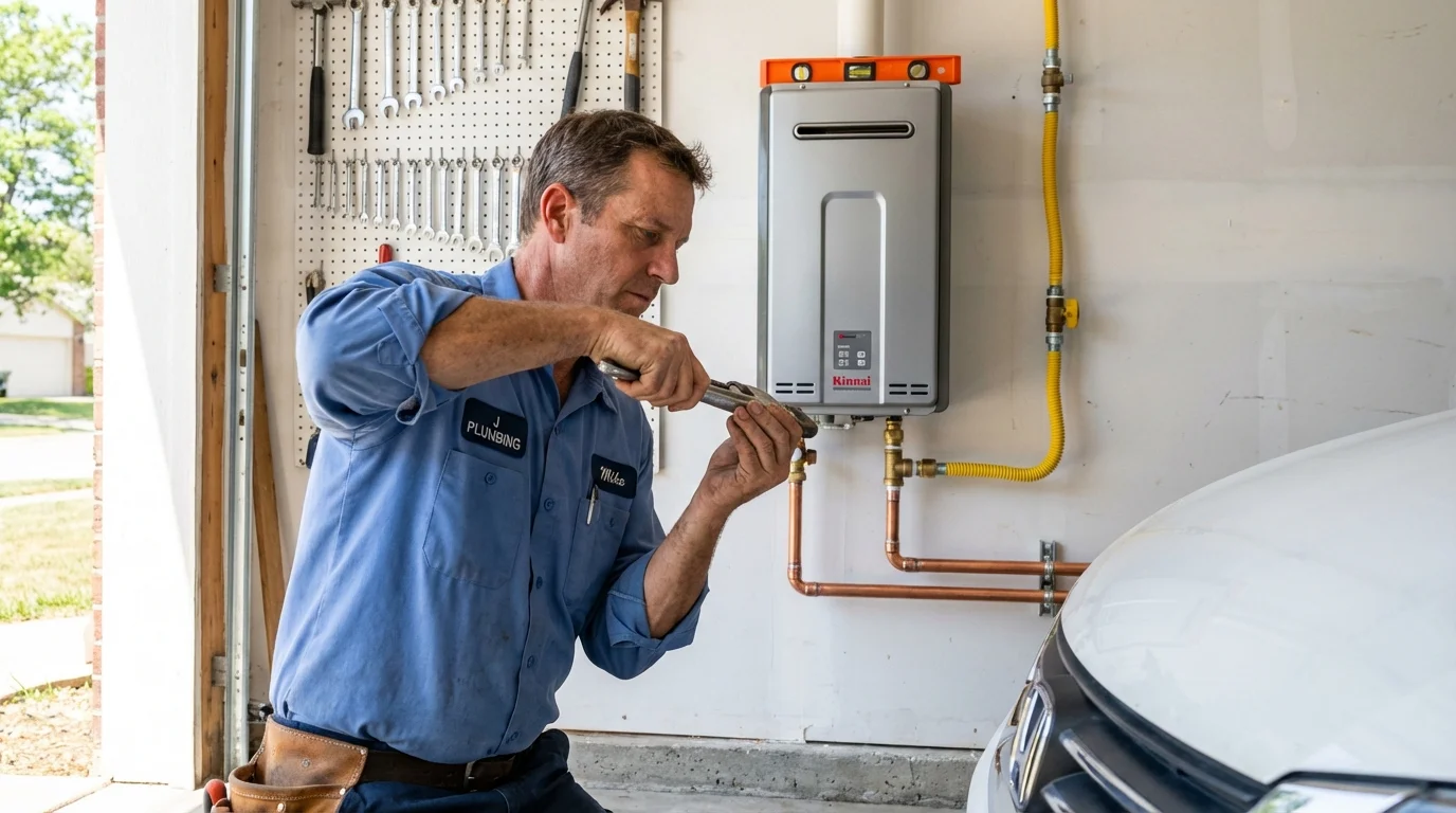 Tankless water heater installation by a Johns Plumbing LLC plumber in Rocky Ford